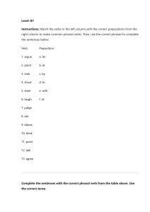 B1 English Phrasal Verbs Exercise: Match Verbs & Prepositions