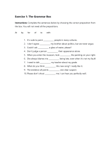 English Grammar Preposition Exercise | Complete the Sentences