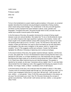 Analysis of Anzaldua's 'To Live in the Borderlands'