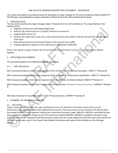 SAE AS-4UCS Version Description Document &ndash; Revision B: UCS Architecture Updates