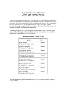 British Parliamentary Debate Format: Rules, Speakers & Time Limits Guide