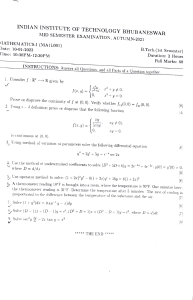 IIT Bhubaneswar Mathematics-I Mid-Semester Exam 2021-2022