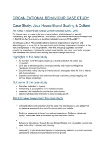 Java House Brand Scaling & Culture Case Study