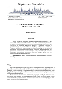 Zakupy, logistyka zaopatrzenia i marketing zakup&oacute;w