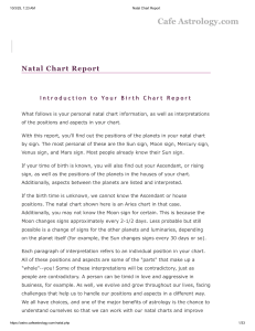 Personalized Natal Chart Report: Astrology Birth Chart Analysis