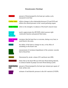 Hemodynamics Matching: Key Cardiovascular Definitions