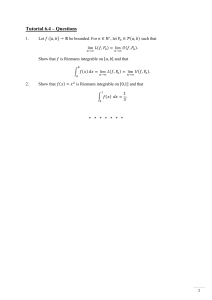 Riemann Integrability Tutorial Questions - Real Analysis