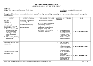 Empowerment Technologies Curriculum Guide for Senior High School ICT