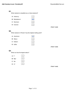AQA A-Level Chemistry Periodicity Questions & Answers QP