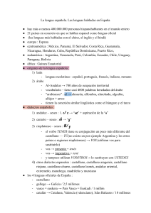 La lengua espa&ntilde;ola: Or&iacute;genes y dialectos