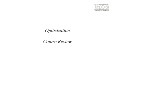 Optimization Course Review: LP, IP, NLP, Networks & Sensitivity Analysis