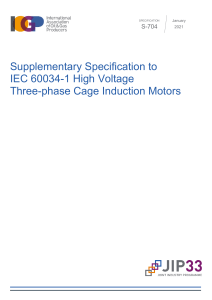 Supplementary Specification for High Voltage Three-phase Induction Motors