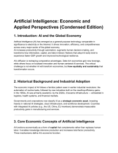 Artificial Intelligence: Economic & Applied Perspectives (Condensed)
