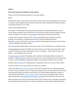 South Asia Divided on Hamas Attacks: Geopolitical Analysis