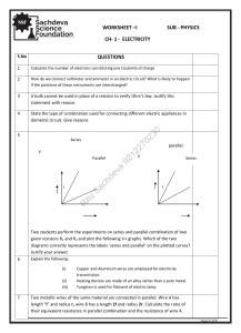 Class 10 Physics Electricity Worksheet - Questions & Numerical Problems