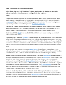 SAARC's Demise: India's Pivot to Subregional Cooperation in South Asia