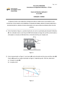 Exame de Mec&acirc;nica Aplicada II - Engenharia Mec&acirc;nica