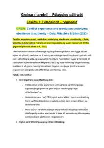 Glósur ítarefni &ndash; Félagsleg sálfr&aelig;&eth;i