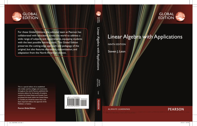 Linear Algebra with Applications, Ninth Global Edition - Steven J. Leon