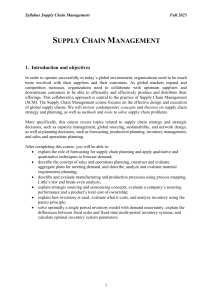 Supply Chain Management Syllabus Fall 2025 - Tilburg University Course