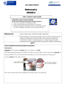 Grade 6 Math: Capacity & Volume Lesson Plan