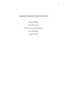 Quantitative Journal Article Review: Art Therapy for Traumatized Women