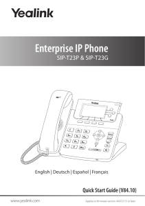 Gu&iacute;a de inicio r&aacute;pido del tel&eacute;fono IP Yealink SIP-T23P/T23G
