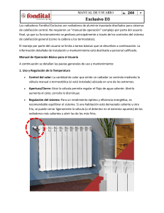 Manual B&aacute;sico Radiadores Fondital Exclusive: Uso y Mantenimiento