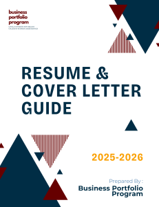 Resume & Cover Letter Guide 2025-2026 | Loyola University New Orleans