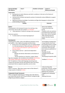 Silas Marner Year 9 Lesson Plan: Money & Wealth Analysis