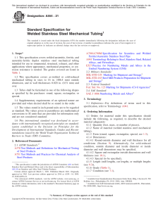 ASTM A554-21: Welded Stainless Steel Mechanical Tubing Specification