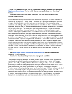 Eating Disorders: Brain Response, Symptoms, and Treatments