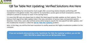 QuickBooks Tax Table Update: Verified Solutions