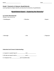 Quadrilateral Hierarchy Worksheet - Grade 7 Geometry