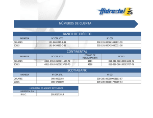 CUENTAS CORRIENTES - HIDROSTAL SA