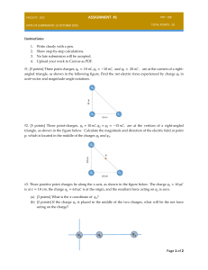Physics Assignment: Electric Forces and Fields