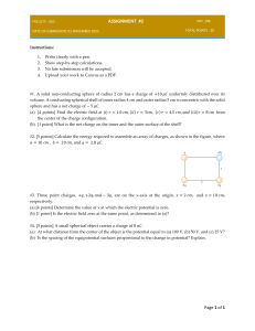 PHY 108 Assignment: Electric Fields and Potential