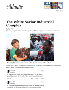 The White Savior Industrial Complex by Teju Cole