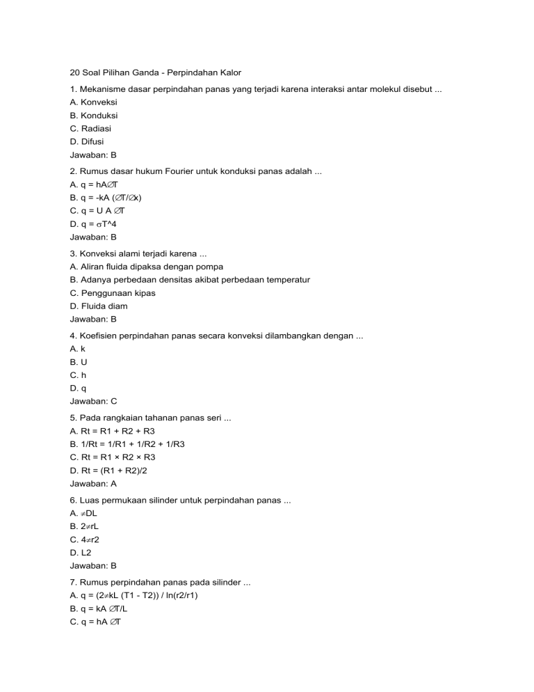 soal perpindahan kalor