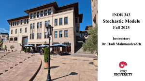 Stochastic Models: Chapman Kolmogorov Equations & Markov Chains