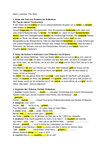 Deutsche Grammatik &Uuml;bungen: Pr&auml;sens, Pr&auml;teritum, Perfekt