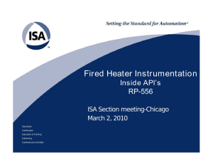 API RP556: Fired Heater Instrumentation & Control Systems