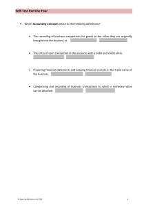 Accounting Concepts Self-Test Exercise Four