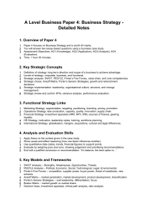 A Level Business Paper 4: Business Strategy Detailed Notes & Exam Tips