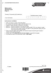 IB Mathematics SL Paper 2 Exam (Nov 2015) - Questions & Solutions