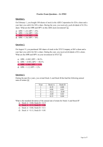 Finance Practice Exam Questions - Investment Analysis (IA 25503)