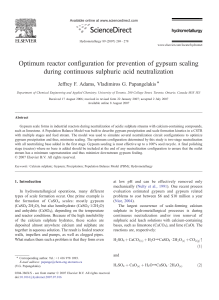 Gypsum Scaling Prevention: Reactor Configuration Optimization