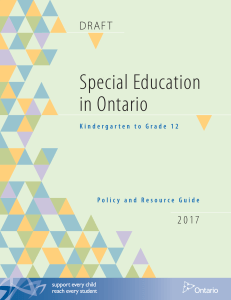 Special Education in Ontario: Policy & Resource Guide