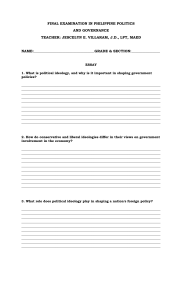 Philippine Politics & Governance Final Exam Essay Questions