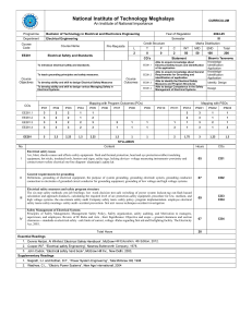NIT Meghalaya B.Tech EEE: Electrical Safety & Standards Curriculum 2024-25